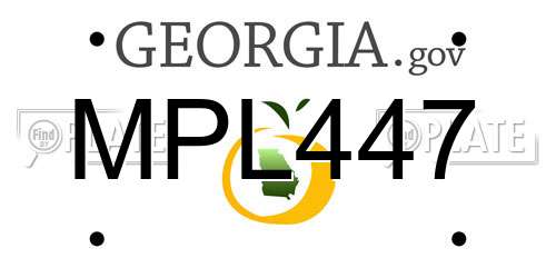 MPL447 Georgia License Plate