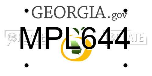 MPL644 Georgia License Plate