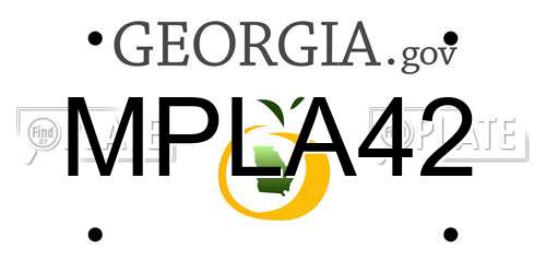 MPLA42 Georgia License Plate