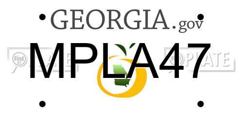 MPLA47 Georgia License Plate