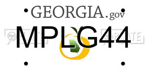 MPLG44 Georgia License Plate