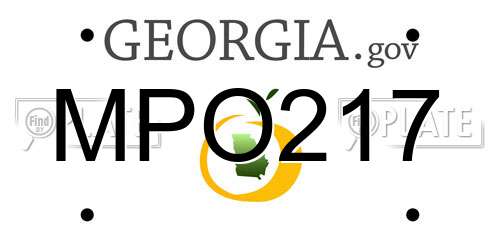 MPO217 Georgia License Plate