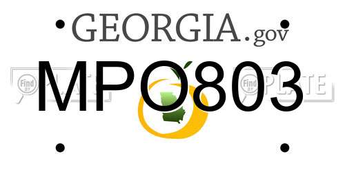 MPO803 Georgia License Plate