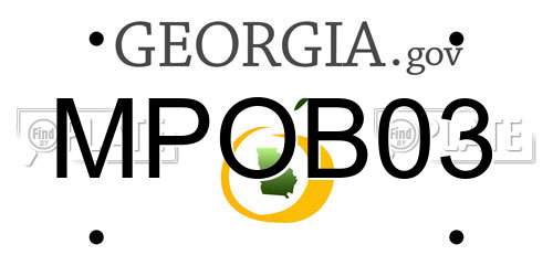 MPOB03 Georgia License Plate