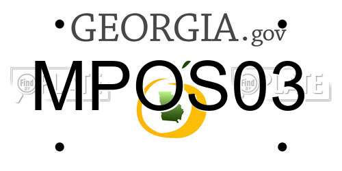 MPOS03 Georgia License Plate