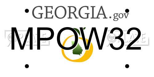 MPOW32 Georgia License Plate