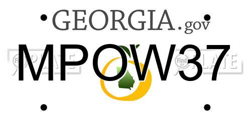 MPOW37 Georgia License Plate