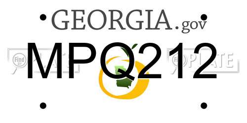 MPQ212 Georgia License Plate