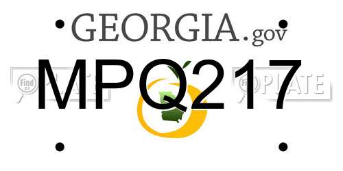 MPQ217 Georgia License Plate