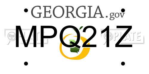 MPQ21Z Georgia License Plate