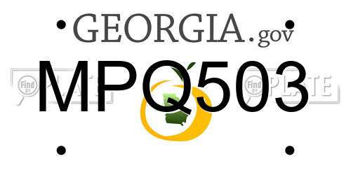 MPQ503 Georgia License Plate