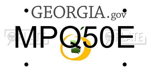 MPQ50E Georgia License Plate