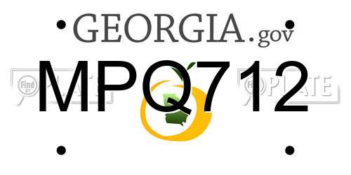 MPQ712 Georgia License Plate