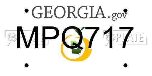 MPQ717 Georgia License Plate