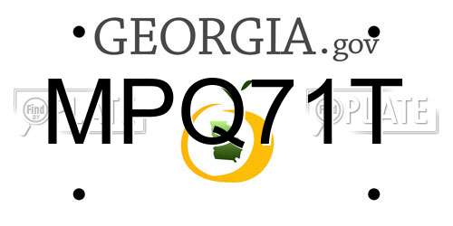 MPQ71T Georgia License Plate