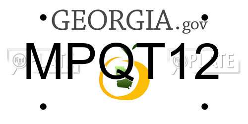 MPQT12 Georgia License Plate