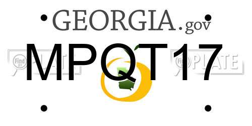 MPQT17 Georgia License Plate