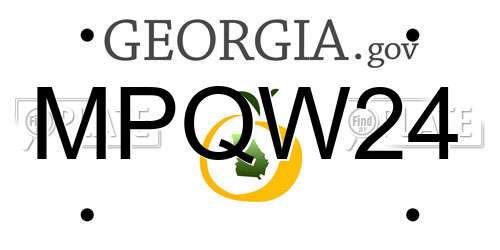 MPQW24 Georgia License Plate