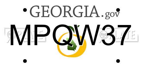 MPQW37 Georgia License Plate