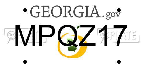 MPQZ17 Georgia License Plate