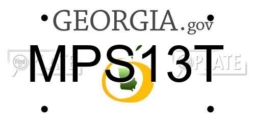 MPS13T Georgia License Plate