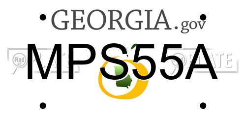 MPS55A Georgia License Plate