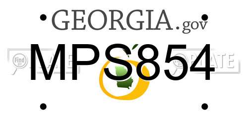 MPS854 Georgia License Plate