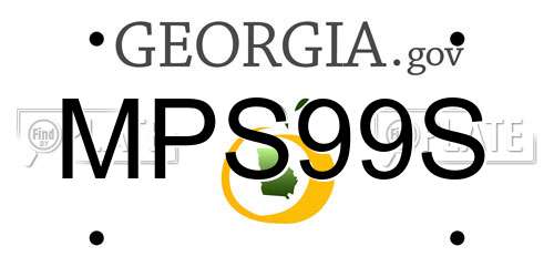 MPS99S Georgia License Plate