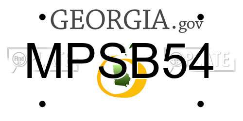 MPSB54 Georgia License Plate