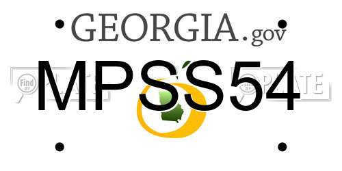 MPSS54 Georgia License Plate