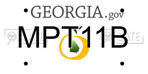 MPT11B Georgia License Plate