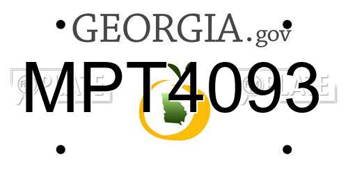 MPT4093 Georgia License Plate