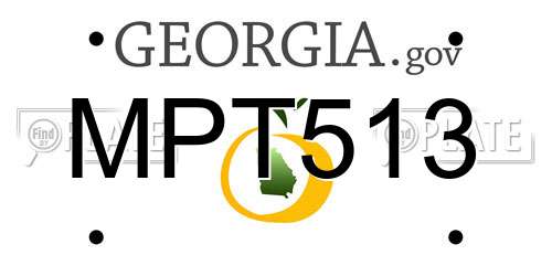 MPT513 Georgia License Plate