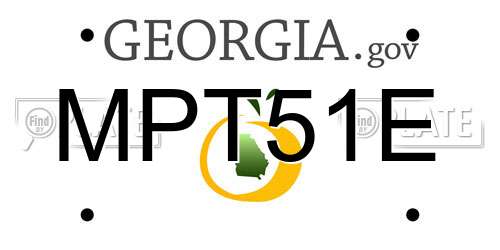 MPT51E Georgia License Plate
