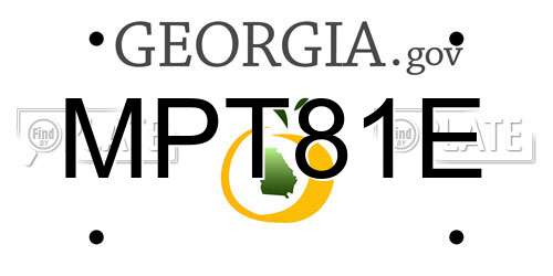 MPT81E Georgia License Plate