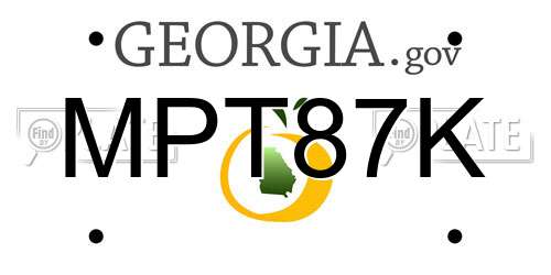 MPT87K Georgia License Plate