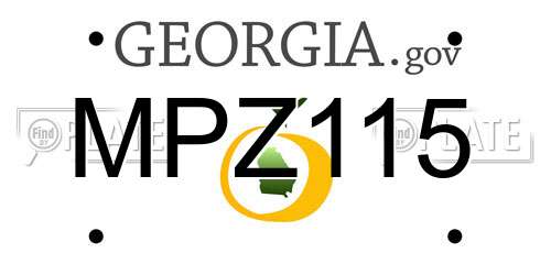MPZ115 Georgia License Plate
