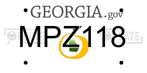 MPZ118 Georgia License Plate