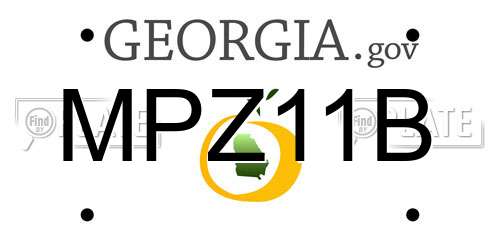 MPZ11B Georgia License Plate