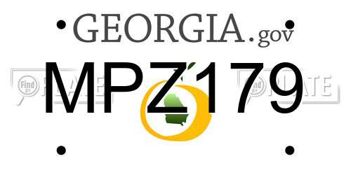 MPZ179 Georgia License Plate