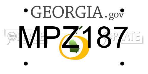 MPZ187 Georgia License Plate