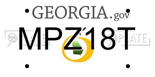 MPZ18T Georgia License Plate