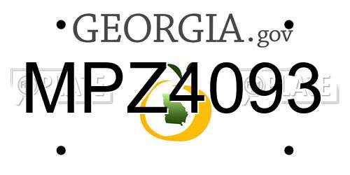 MPZ4093 Georgia License Plate