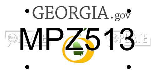 MPZ513 Georgia License Plate
