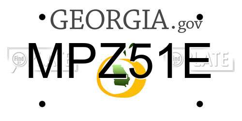 MPZ51E Georgia License Plate