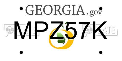 MPZ57K Georgia License Plate