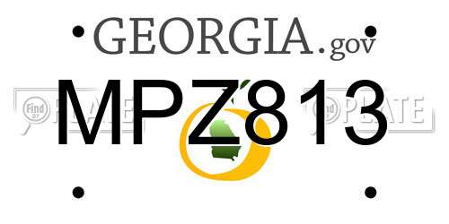 MPZ813 Georgia License Plate