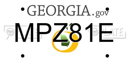 MPZ81E Georgia License Plate