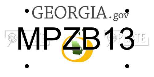 MPZB13 Georgia License Plate