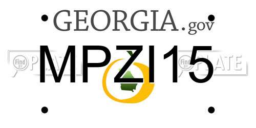 MPZI15 Georgia License Plate
